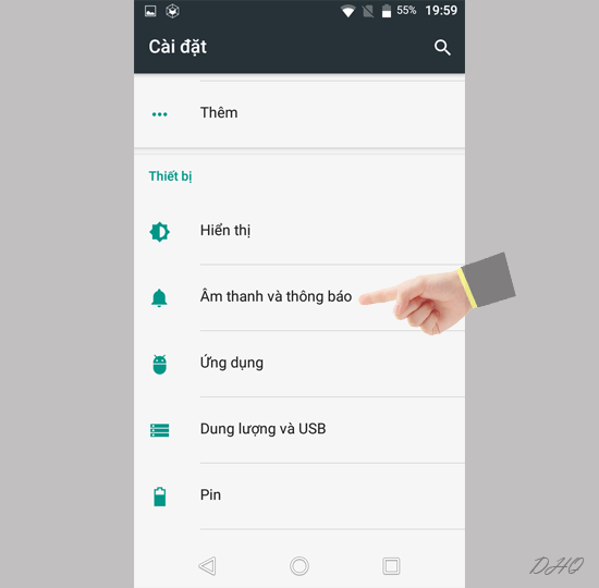 ​Bạn chọn âm thanh và thông báo